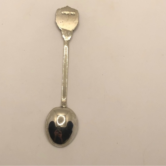 Vtg Sterling Silver Calcutta Blue Enamel Souvenier Spoon 4” - Picture 3 of 5